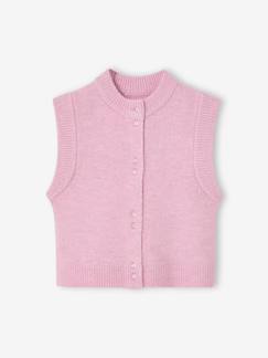 -Gilet sans manches fille boutonné devant