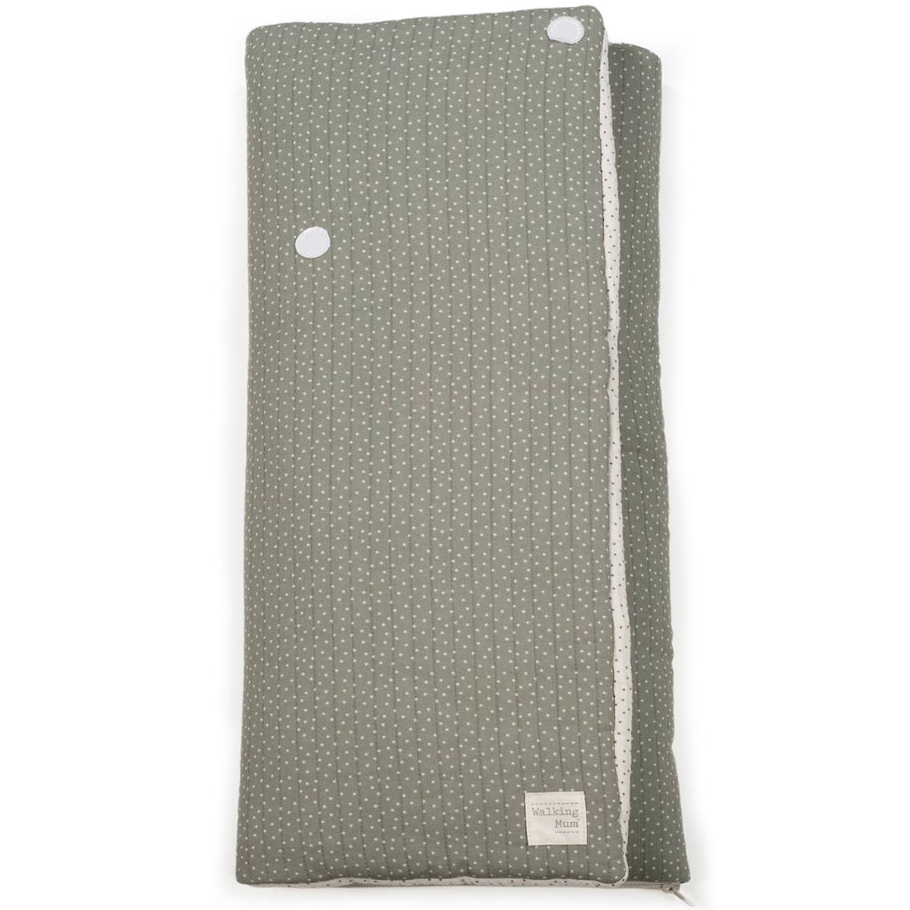 Sac D’emmaillotage Bébé En Coton Avec Fermeture Enveloppe Et Zip Pieds Vert, Écru (Walking Mum) - Image 1