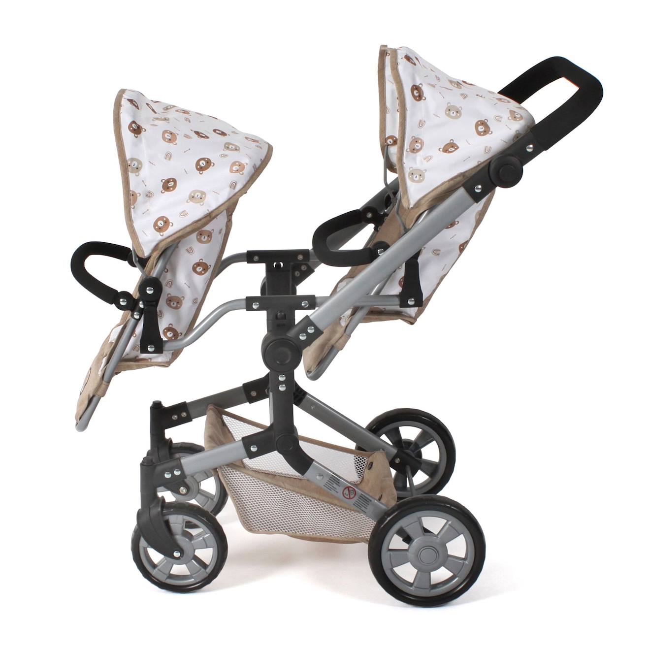Poussette De Poupée Linus Duo Beige Avec Oursons Beige