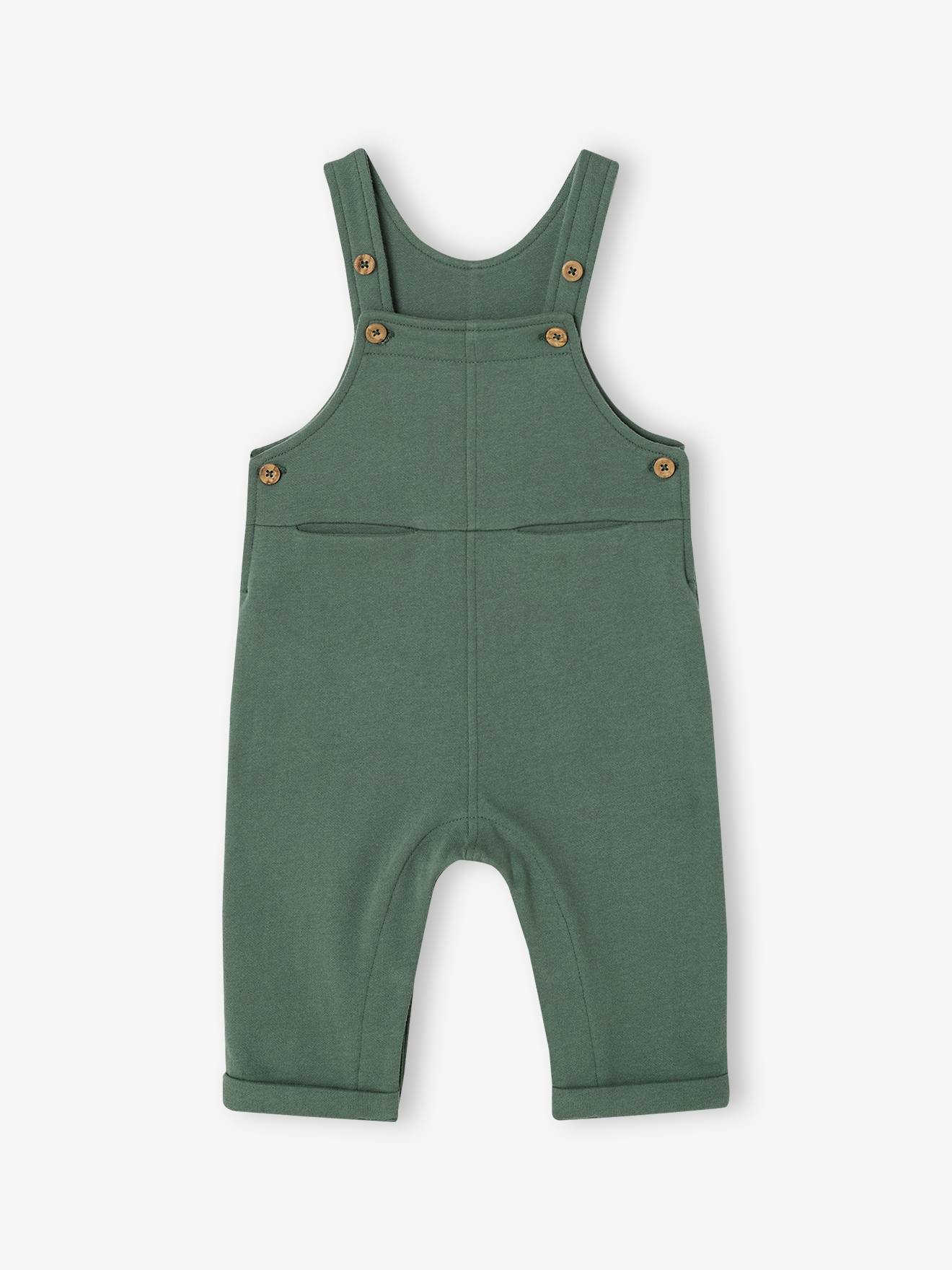 Salopette en molleton bébé vert foncé