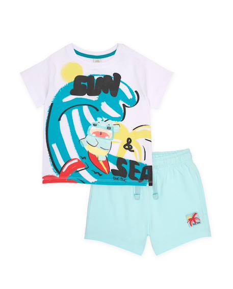 Ensemble garçon en maille avec imprimé surf  - vertbaudet enfant