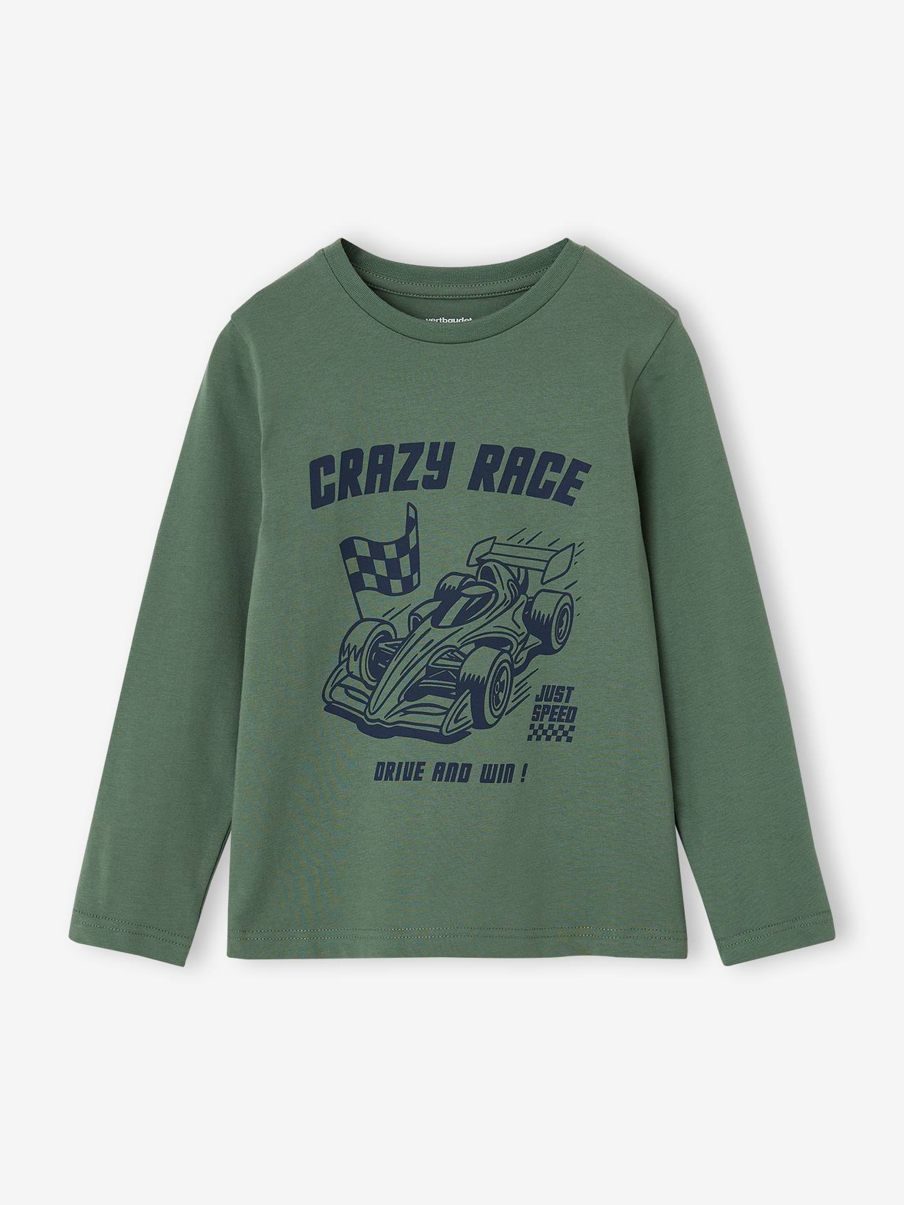 T-shirt manches longues garçon vert sauge
