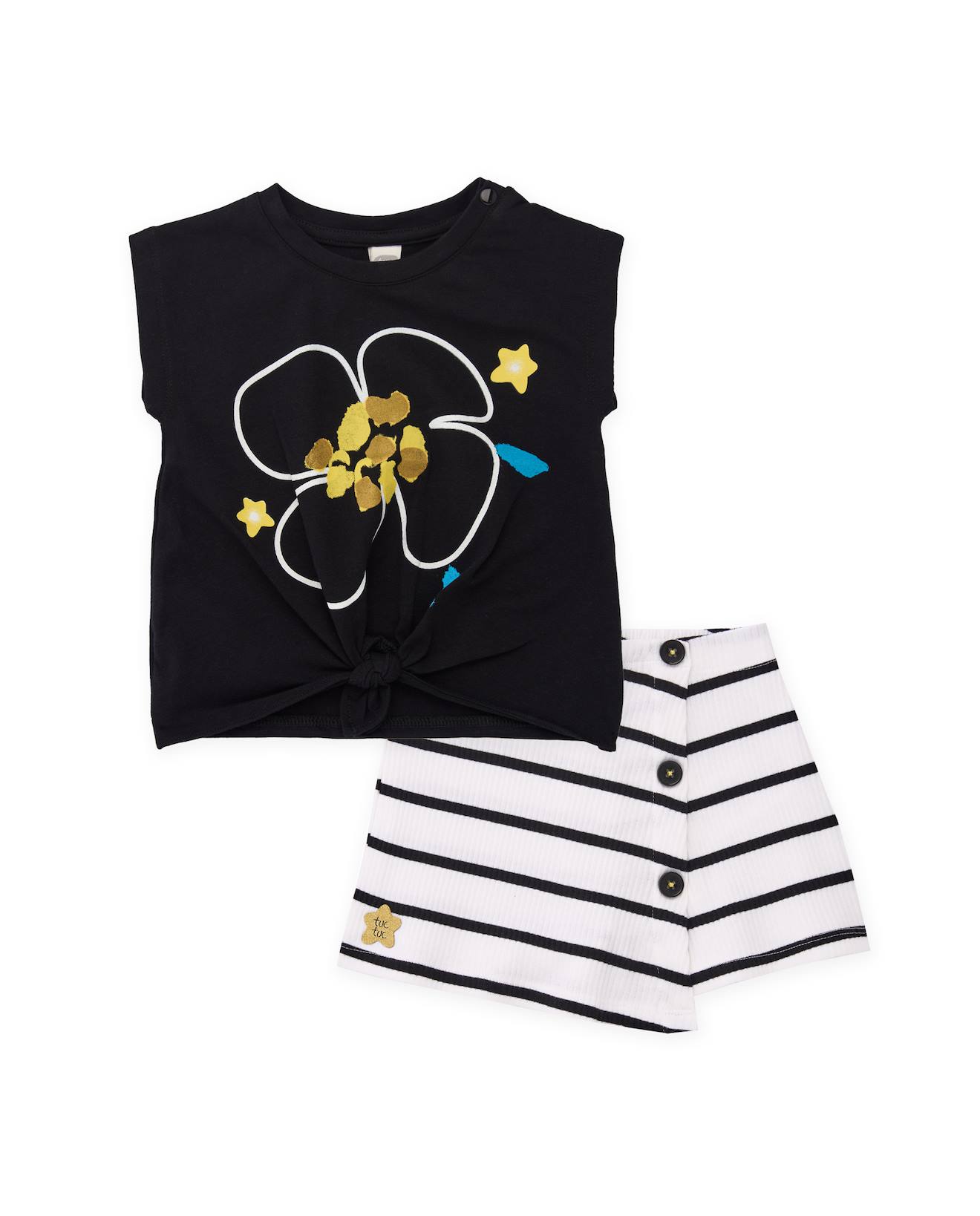 Ensemble En Maille Pour Fille Avec Motif Floral Noir 26 €
