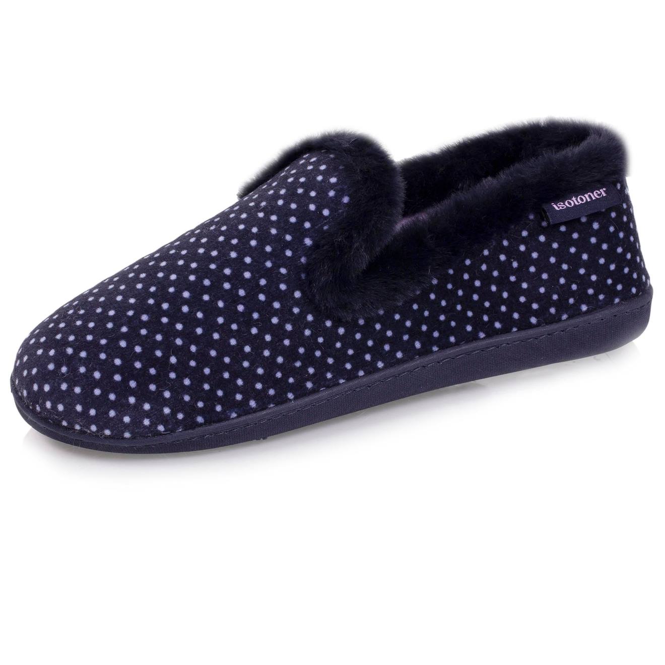 Chaussons Charentaises Soutien Voûte Plantaire, Mémoire De Forme, Chaud Et Tendance À Pois Pois Chaussons Charentaises Soutien Voûte Plantaire, Mémoire De Forme, Chaud Et Tendance À Pois Pois