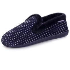 Vêtements de grossesse-Chaussons-Chaussons charentaises soutien voûte plantaire, mémoire de forme, chaud et tendance à pois
