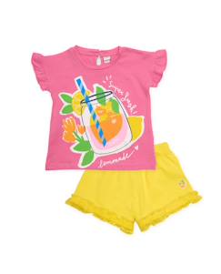 -Ensemble fille en maille avec design estival