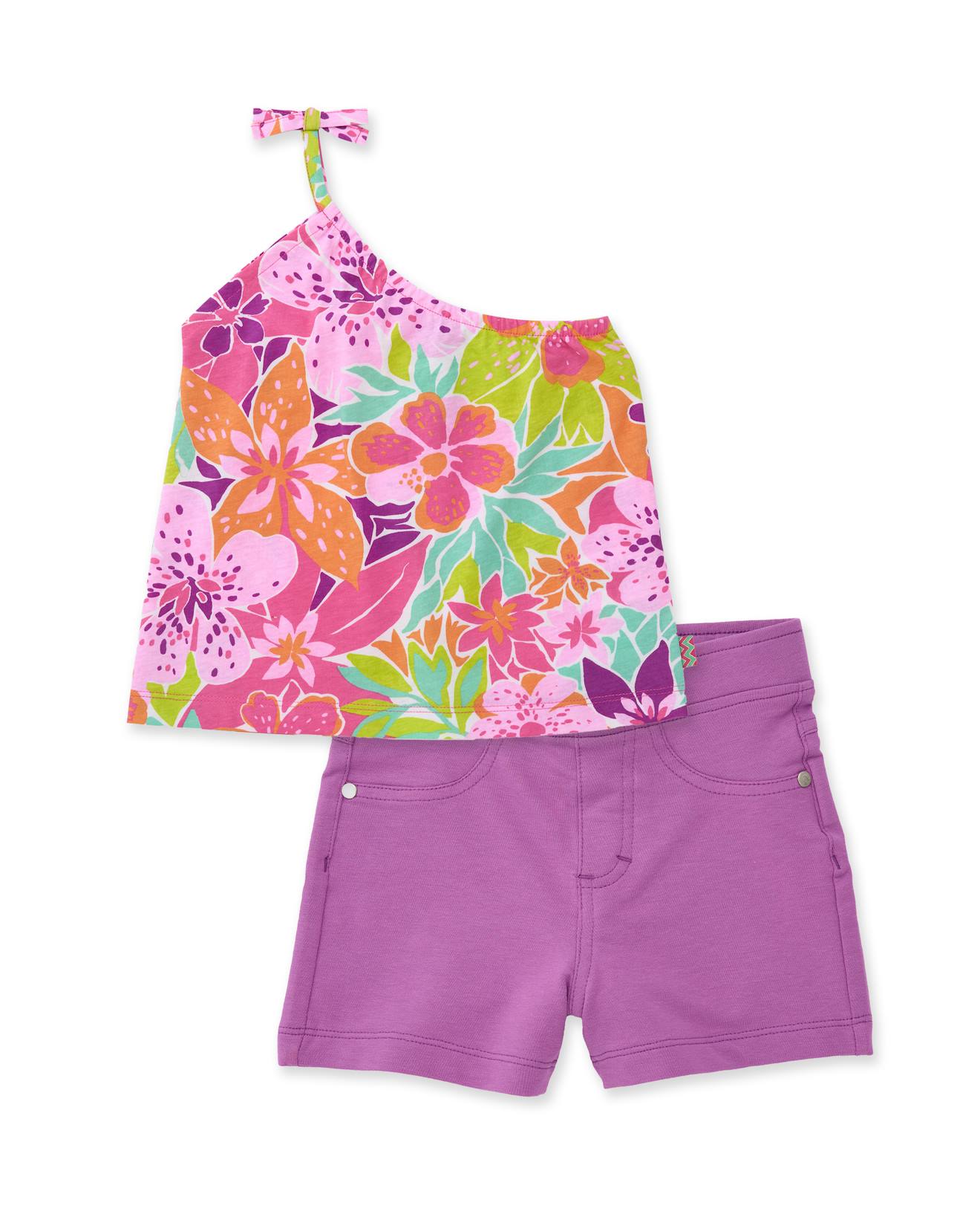 Ensemble Fille En Maille Au Design Asymtrique Rose 24 €