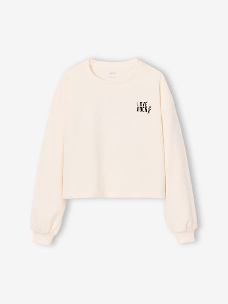 Fille-T-shirt, sous-pull-T-shirt-Tee-shirt cropped fille motif dos