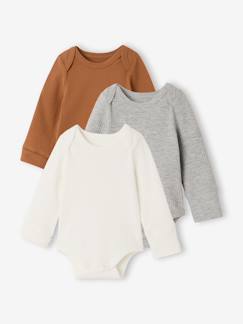 Lot de 3 bodies bébé garçon manches longues  - vertbaudet enfant