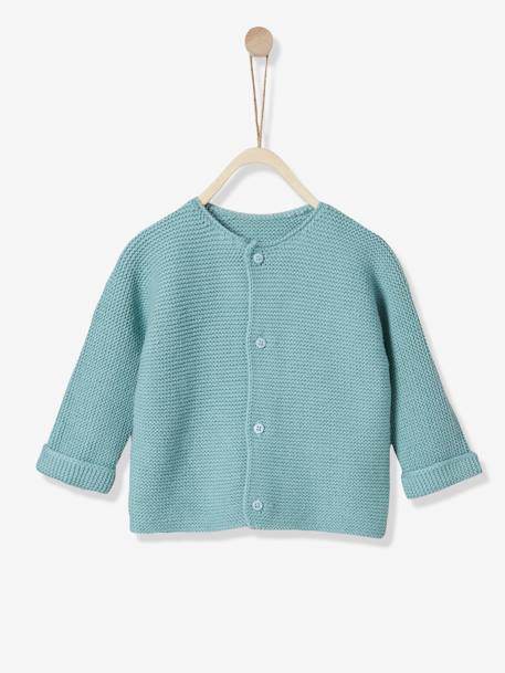 Cardigan Point Mousse Bebe Cyrillus Vert Cendre Cyrillus