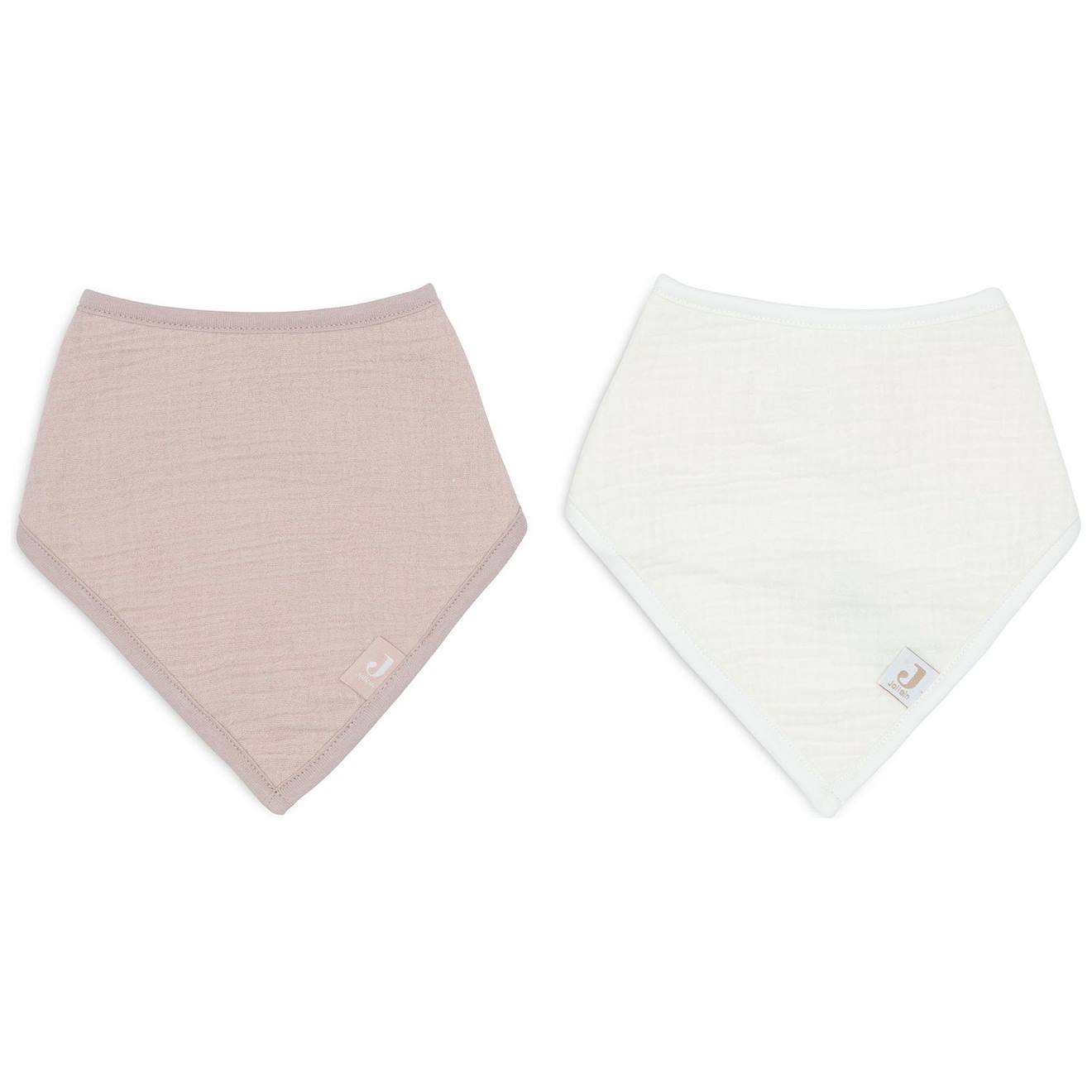 Lot De 2 Bavoirs Bandana Rose, Blanc (Jollein) - Image 1