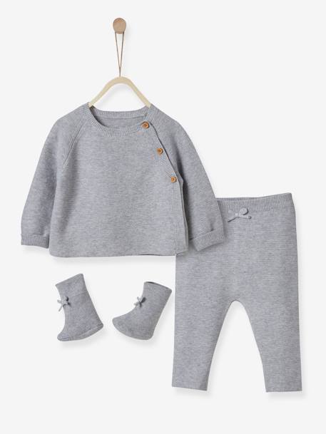 Ensemble 3 Pieces Bebe Cyrillus Gris Chine Cyrillus