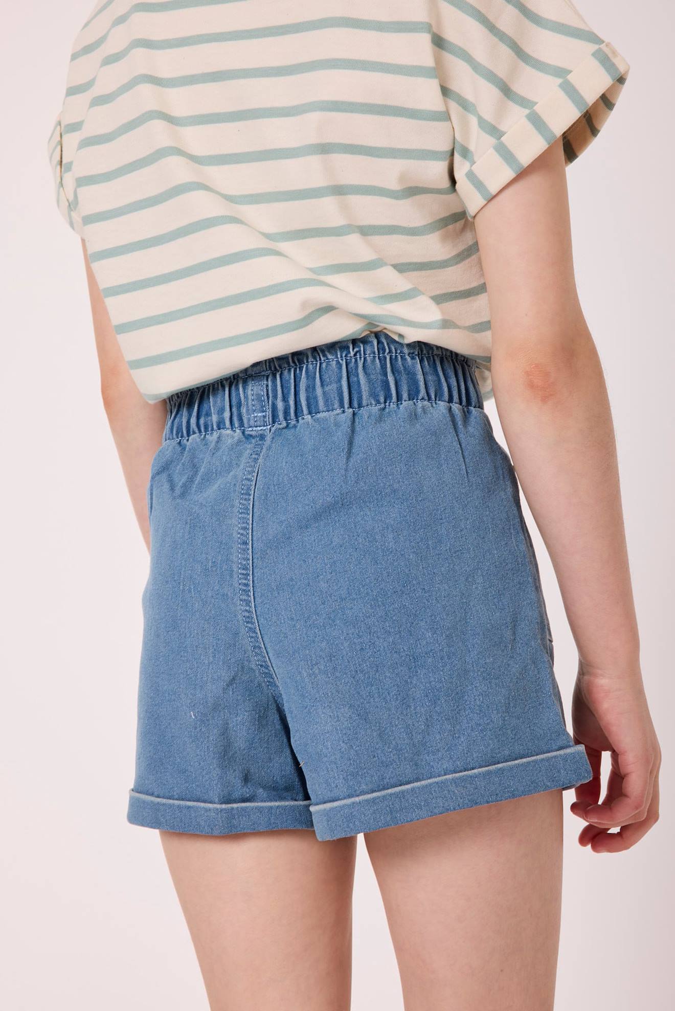 Short Fille Denim Clair