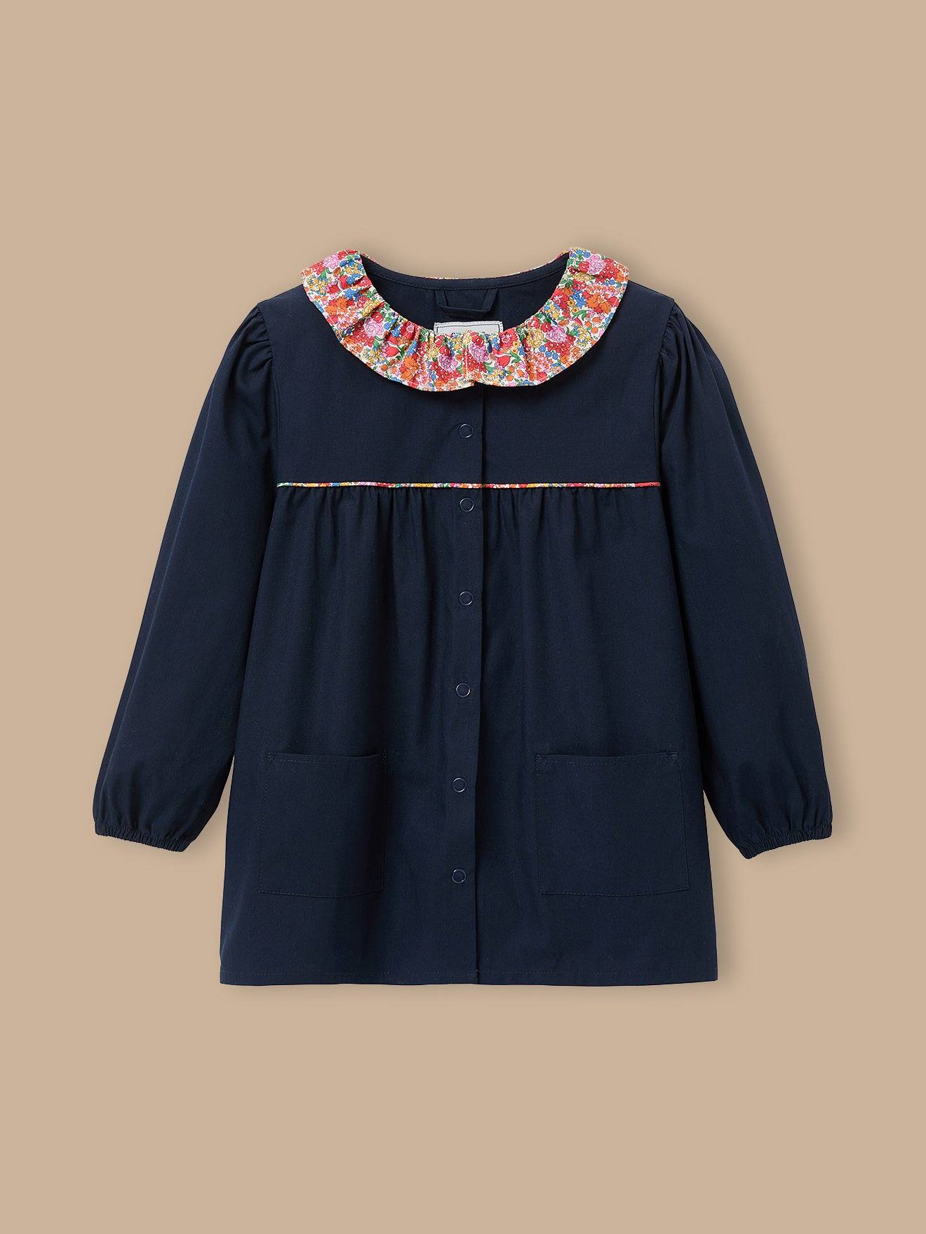 Tablier Fille Col Liberty Liberty Annie And May Rouge 25€