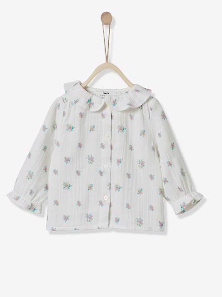 Blouse En Coton Double Gaze Bebe Cyrillus Imp Bouquet Fleuri