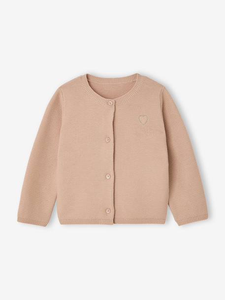 Bébé-Cardigan broderie dorée coeur bébé