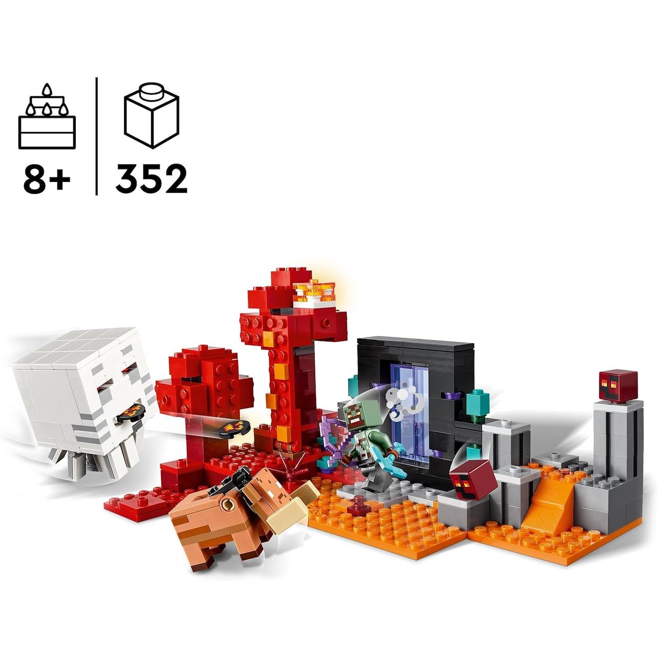 Lego Minecraft - L'embuscade Au Portail Du Nether - 21255 Multicolore