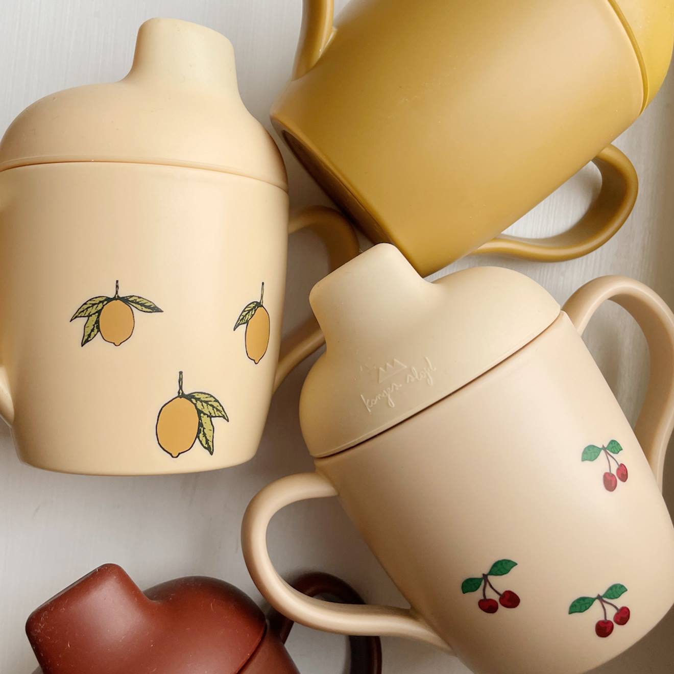 Lot De 2 Tasses À Bec Ecru, Jaune, Vert (Konges Slojd) - Image 2