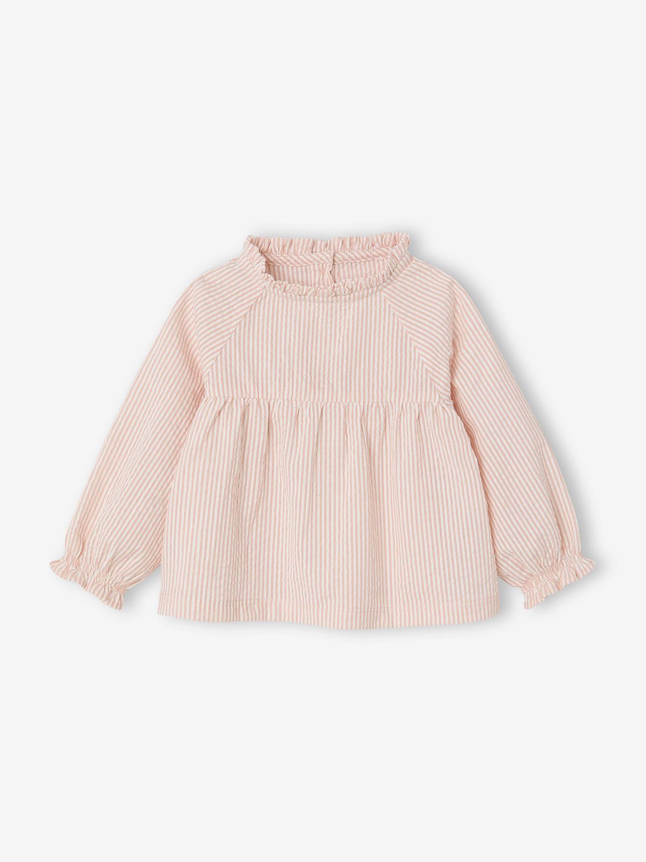 Blouse bb fille manches longues rose poudr 18$
