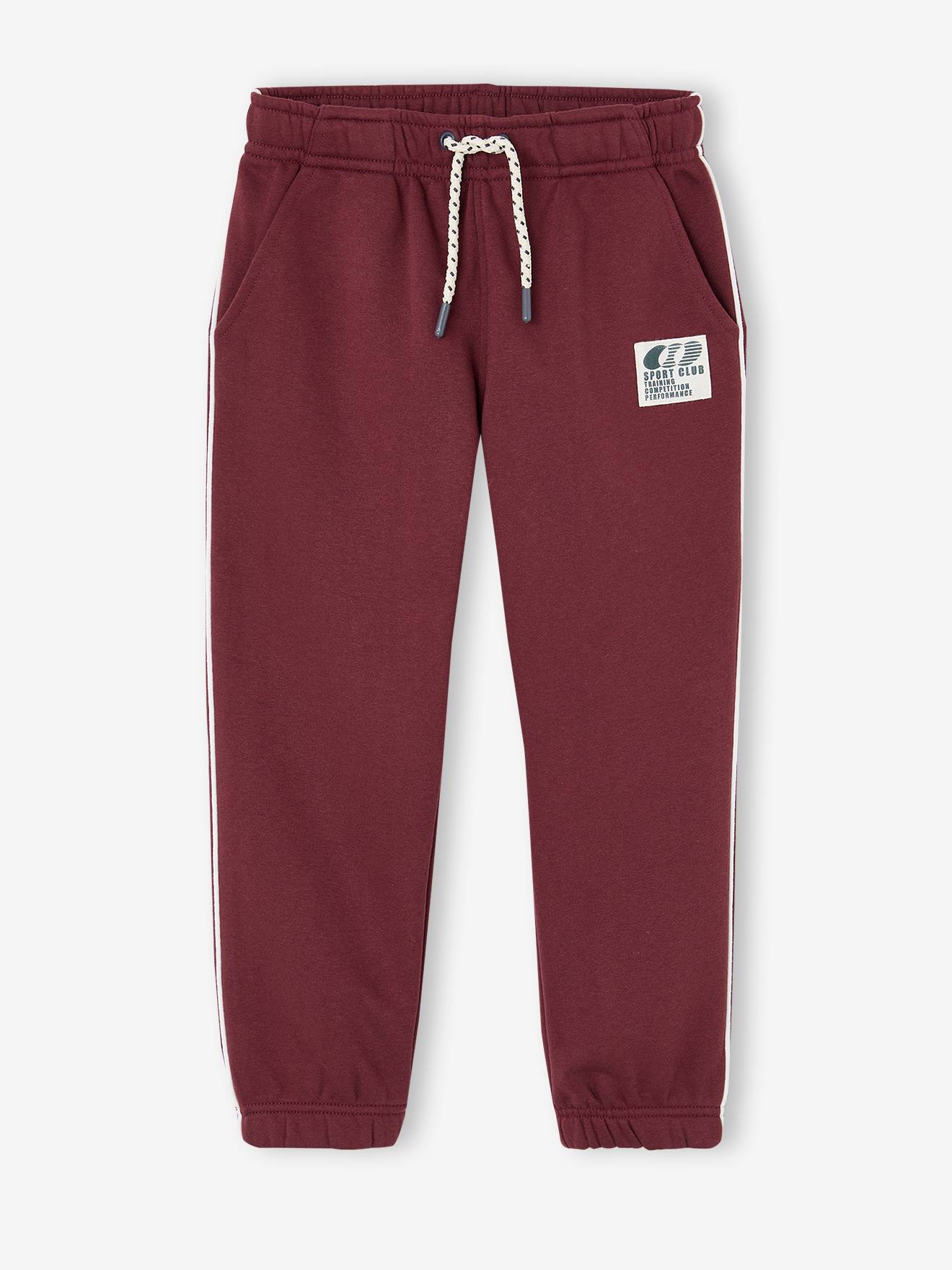 Pantalon de jogging garçon bordeaux