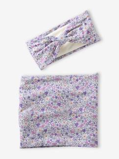 -Ensemble fille bandeau et snood jersey