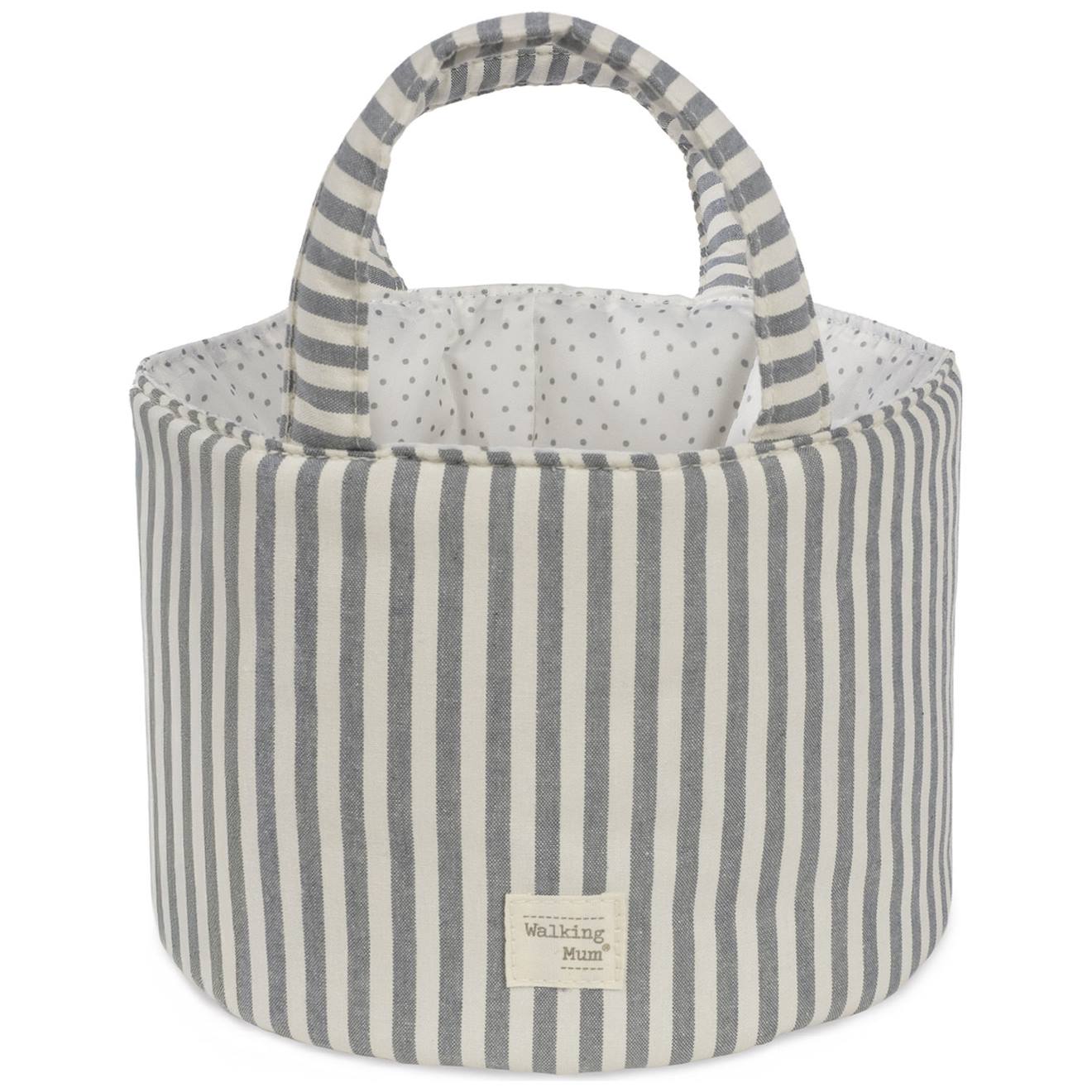 Panier De Rangement Praliné Rayures Moka Vert