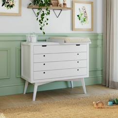 Commode à langer 4 tiroirs bois massif marley  - vertbaudet enfant