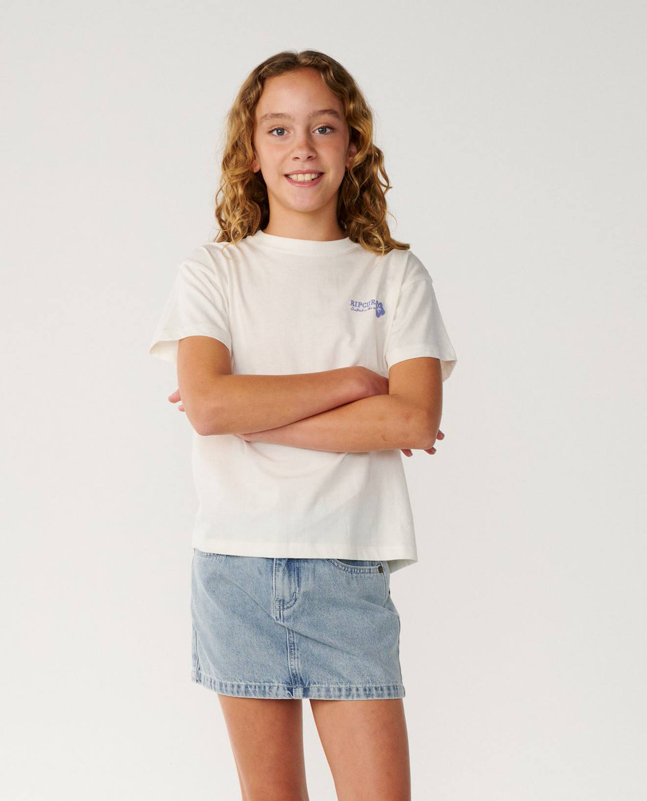 T-shirt Décontracté Surf Puff Fille Os/bleu