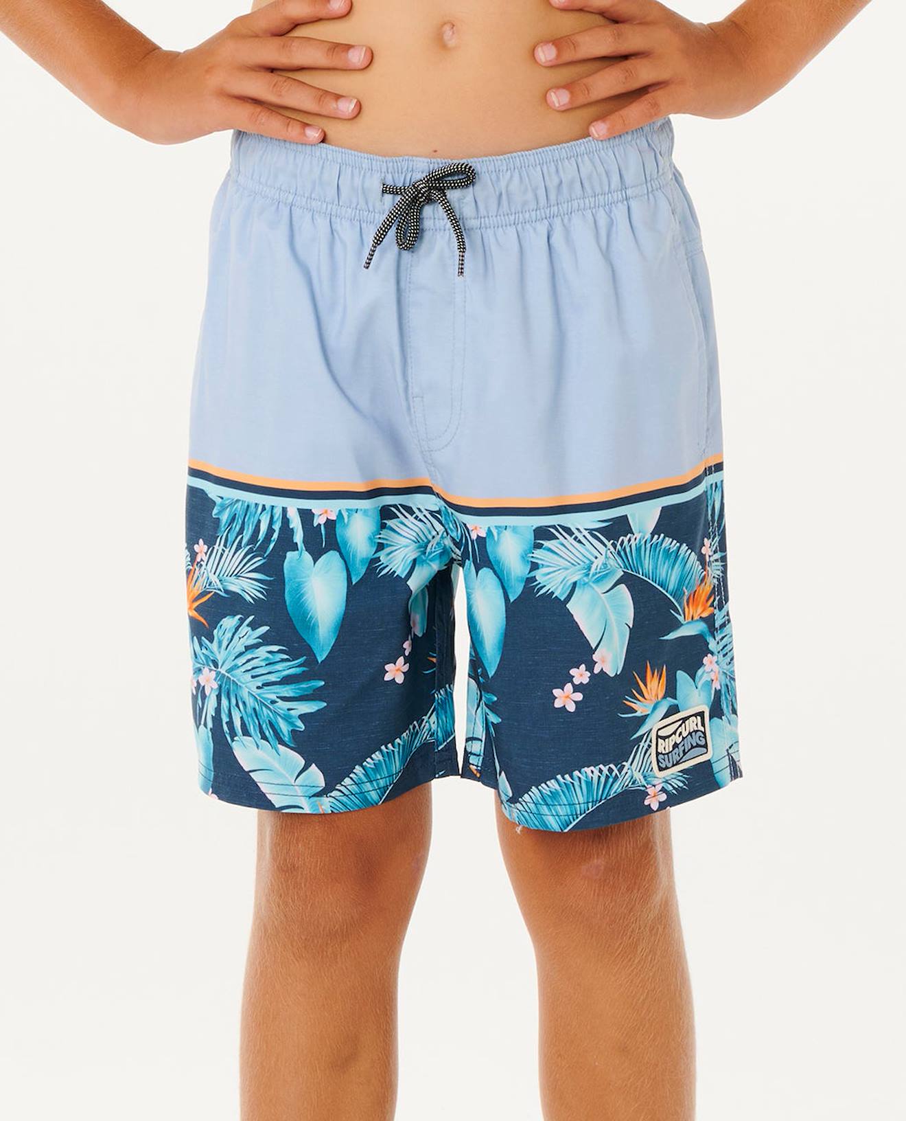 Short De Bain Streamline Stripe Volley - Enfants Denim Délavé