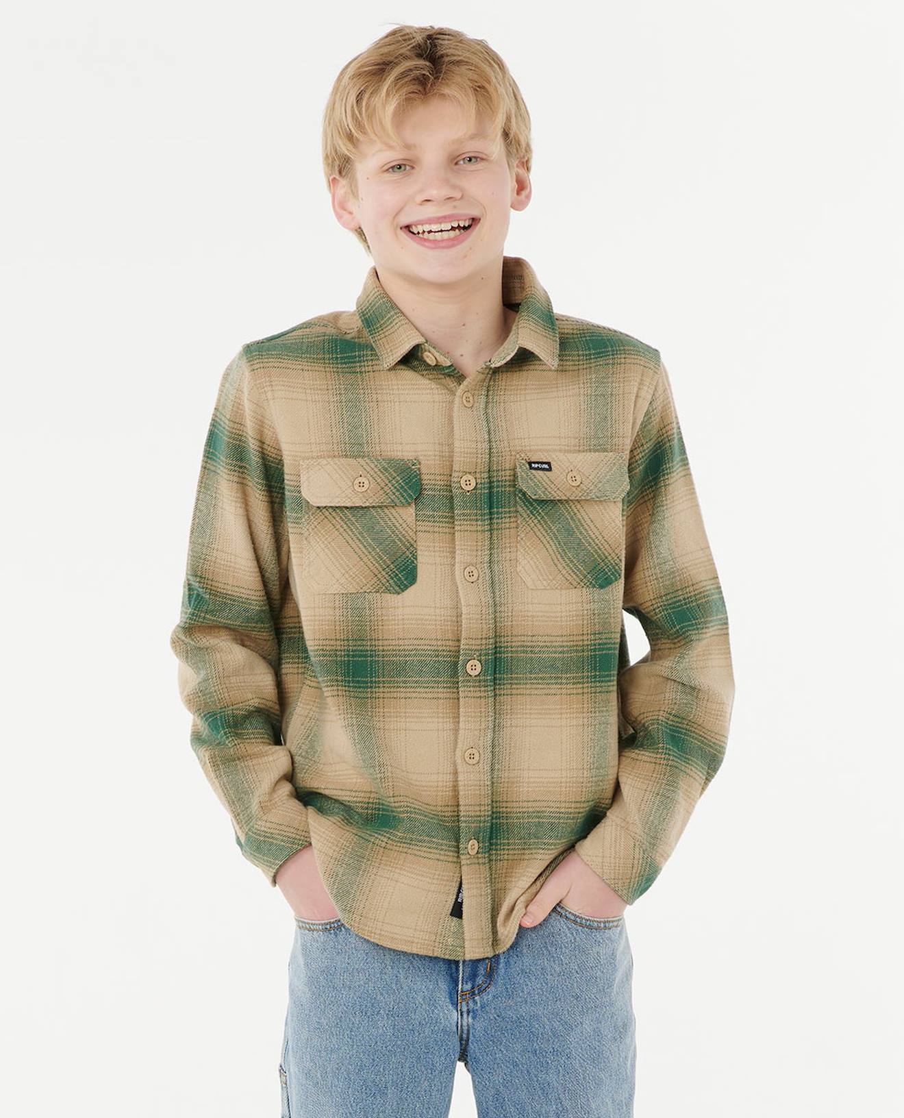 Chemise Manches Longues En Flanelle Count Enfant Kaki Rock 50$