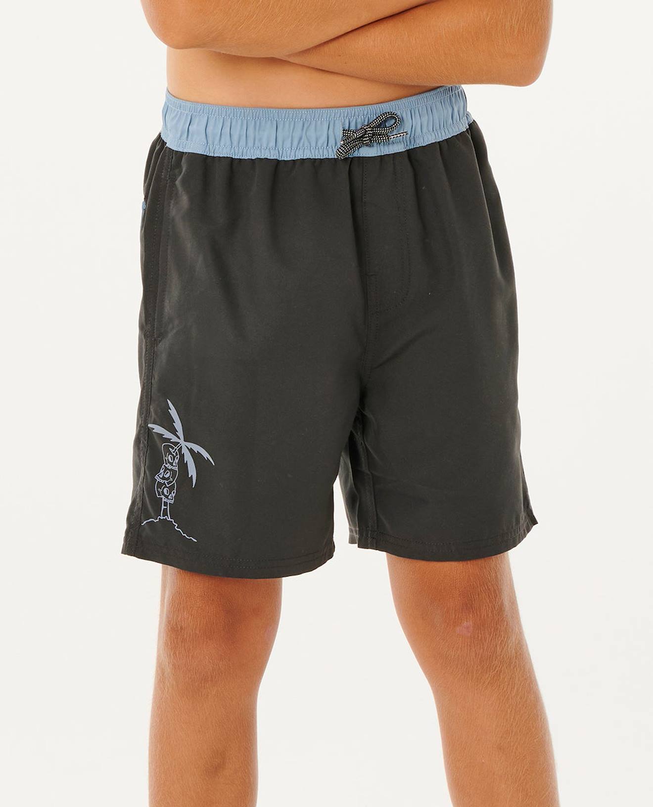 Short De Bain Boardshort Volley Eternal Shred Block Enfant Noir Délavé