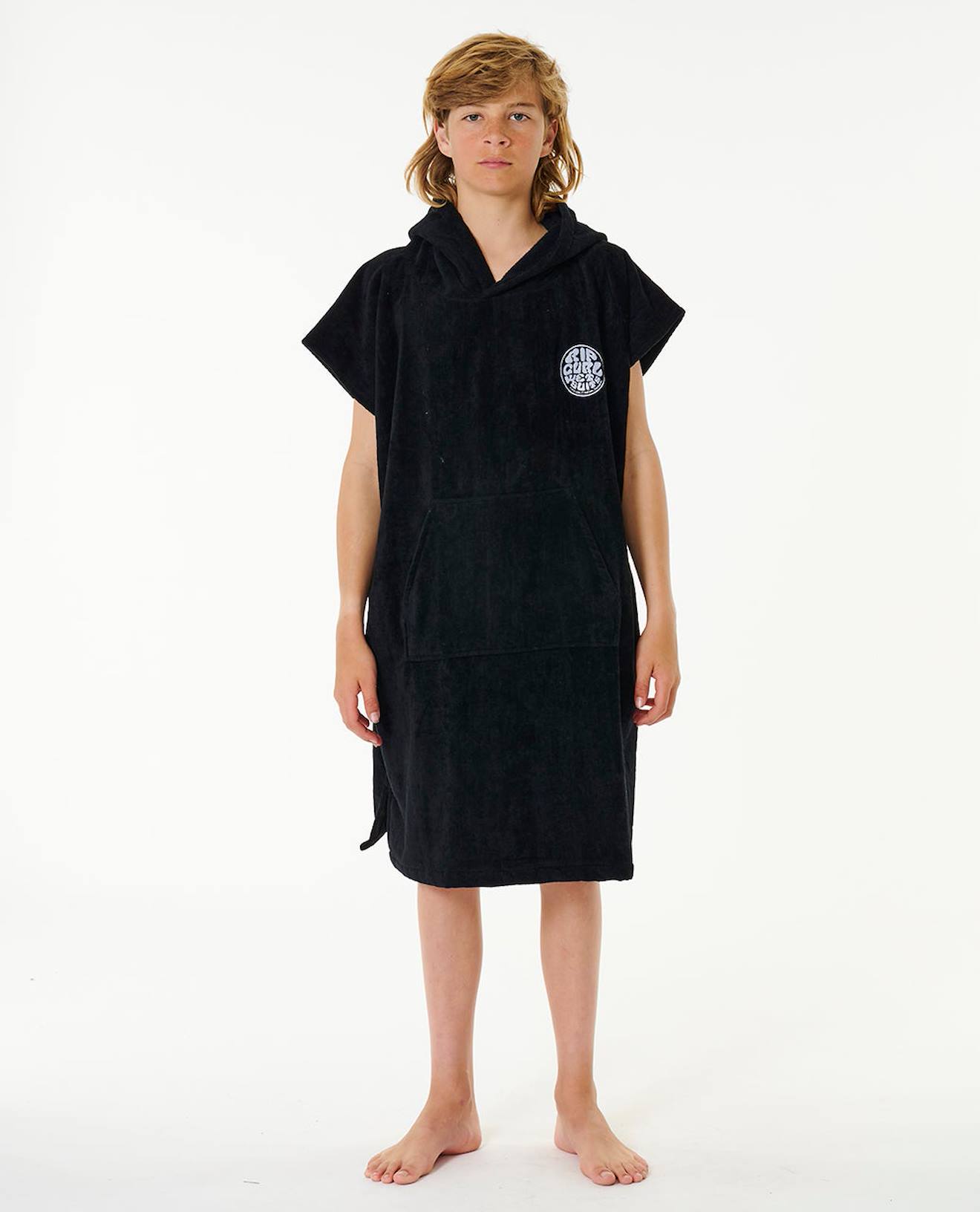 Poncho Serviette À Capuche Enfant Logo Noir