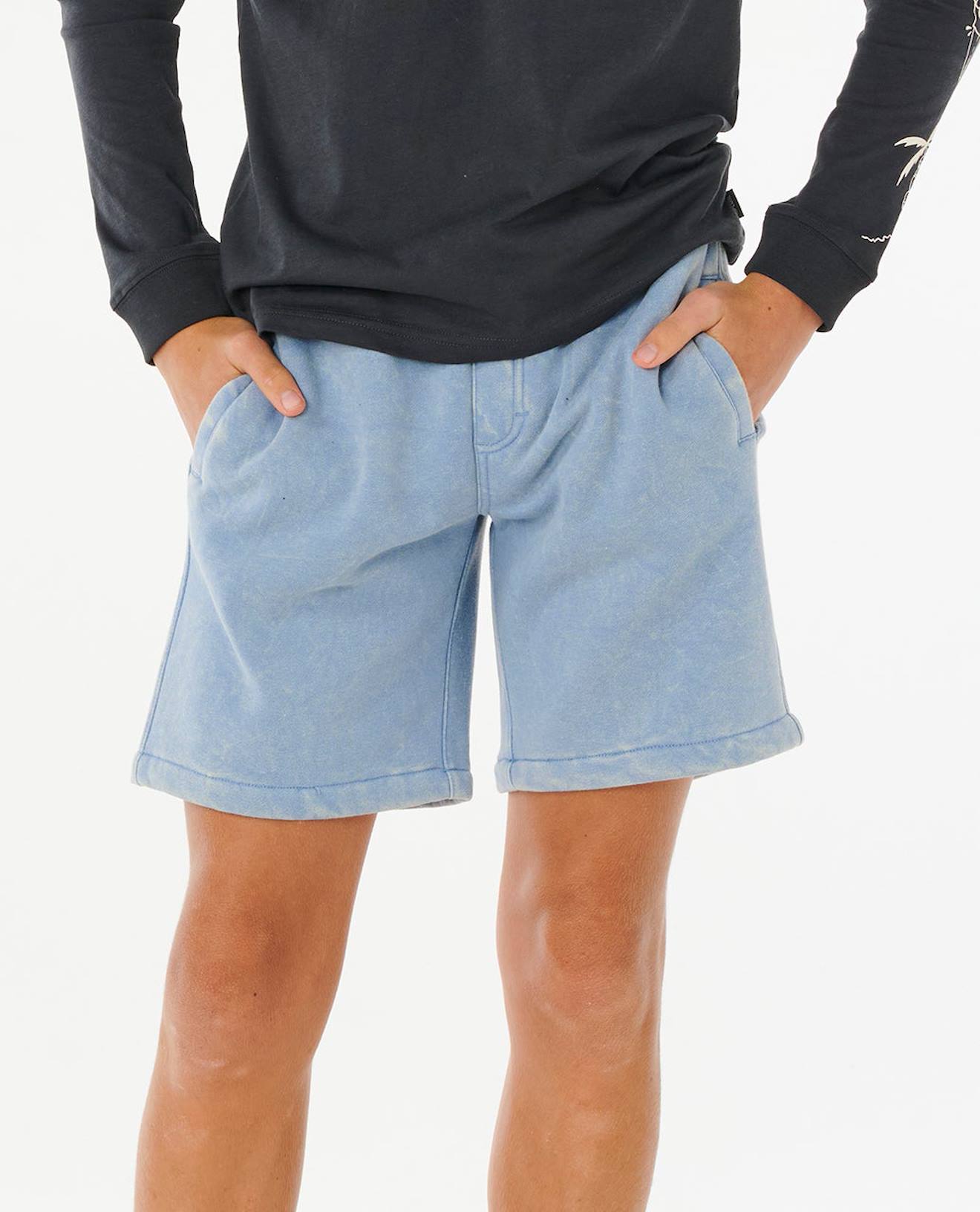 Short Epic Knit Garçon Denim Délavé