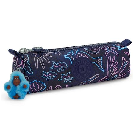 Fille-Trousse fille nylon lisse avec porte-clé singe
