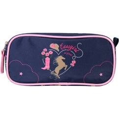 -Trousse scolaire 2 compartiments Cow Girl