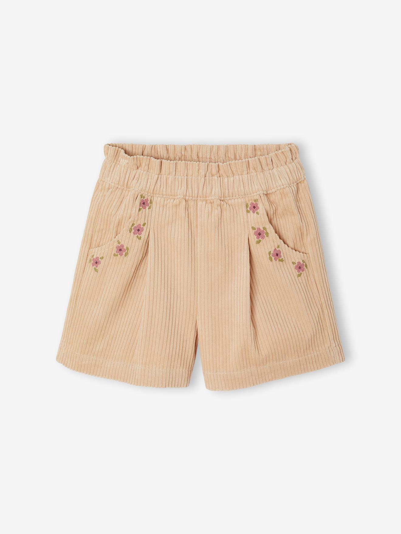 Short fille taille paperbag vanille