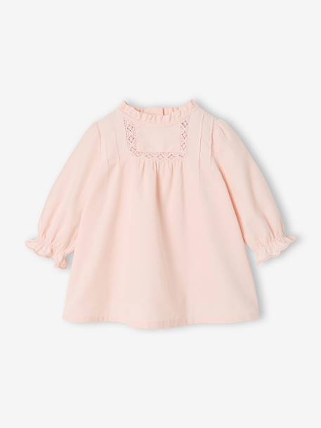 Robe bébé velours rose pâle 1 - vertbaudet enfant 
