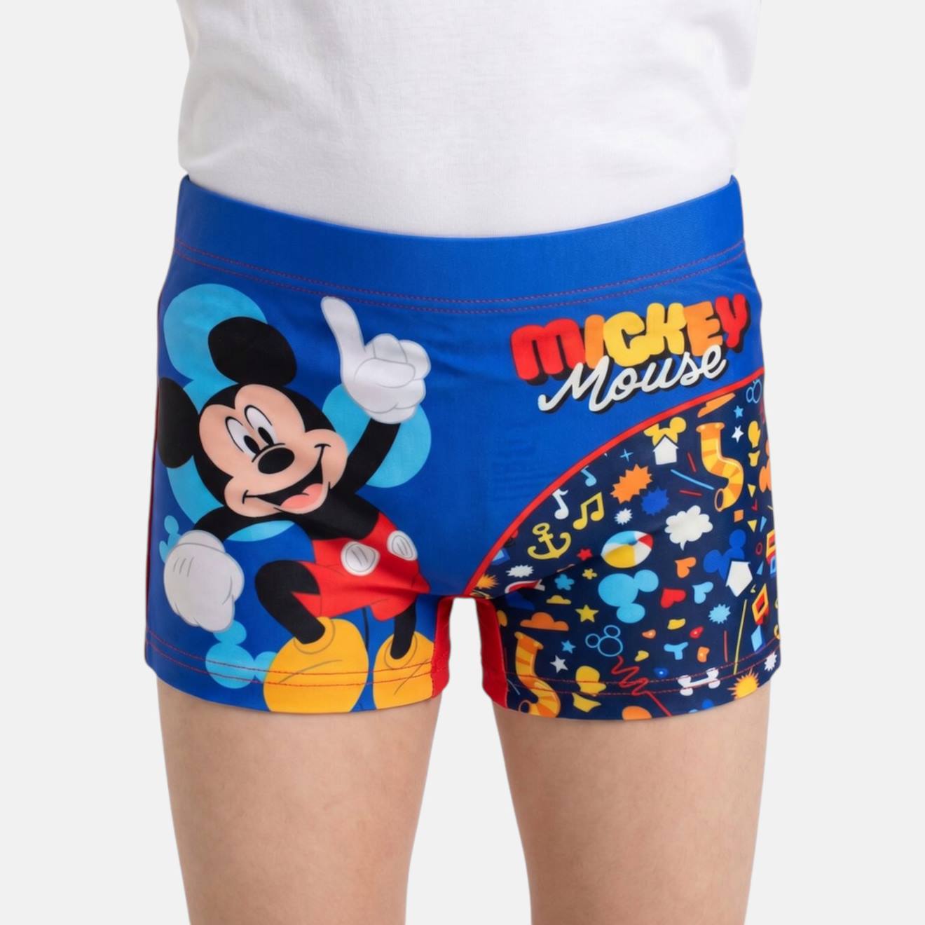 Boxer De Bain Enfant Imprimé Mickey Rouge