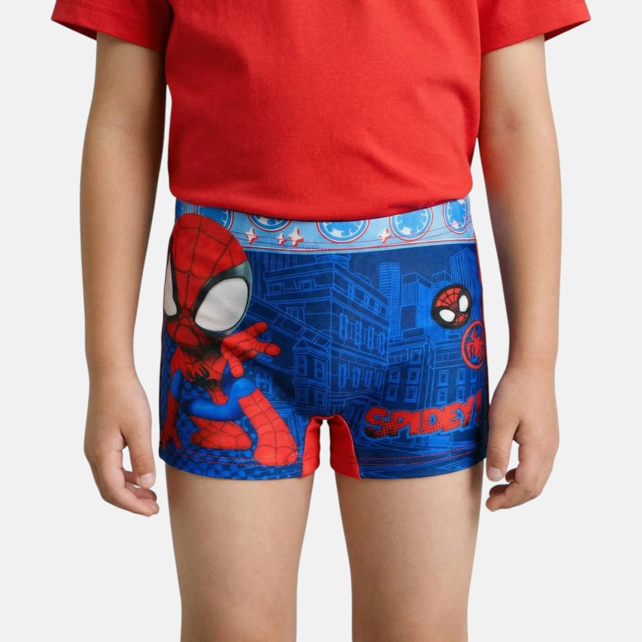 Boxer De Bain Enfant À Imprimé Spiderman Rouge