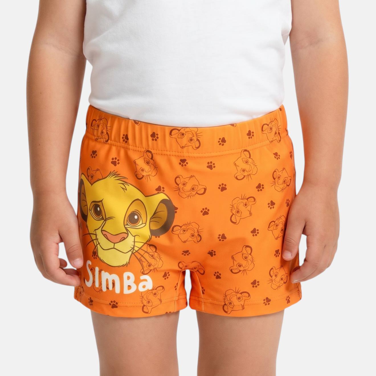 Boxer De Bain Motifs Garon Le Roi Lion Orange 9$