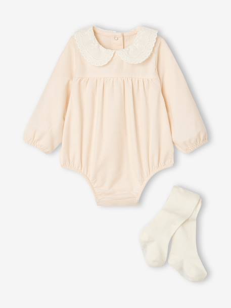 Bébé-Salopette, combinaison-Ensemble barboteuse et collants naissance