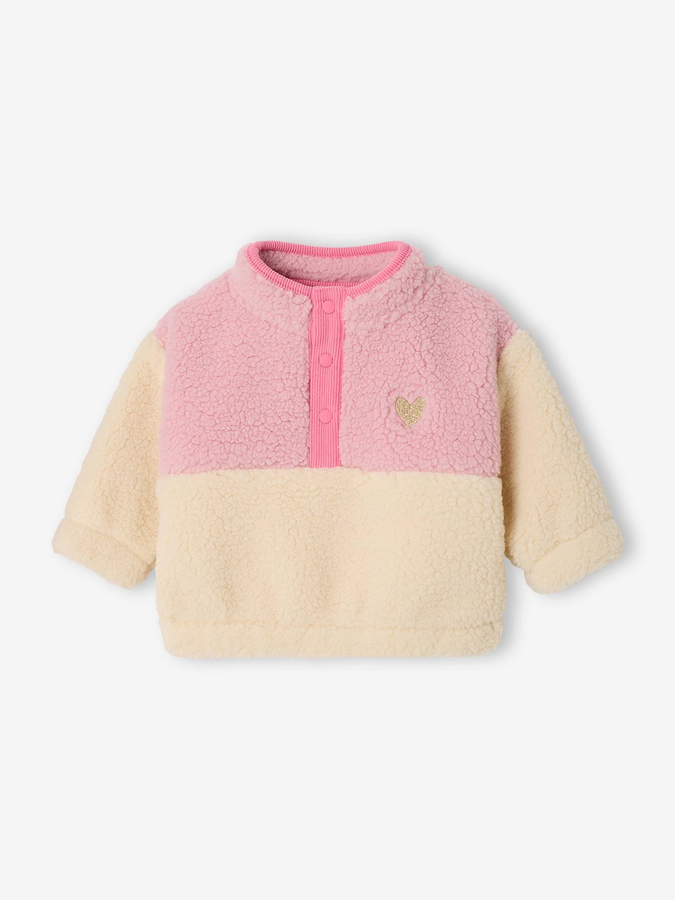 Sweat bébé fille manches longues rose
