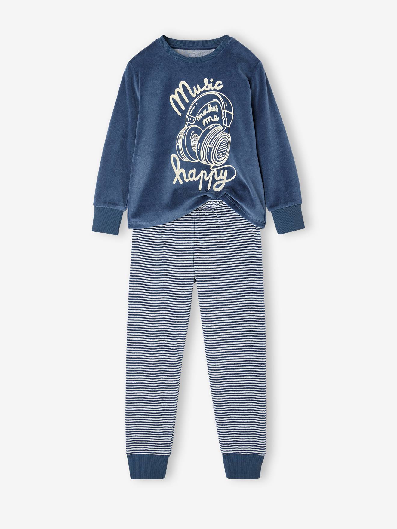 Pyjama long garçon bleu