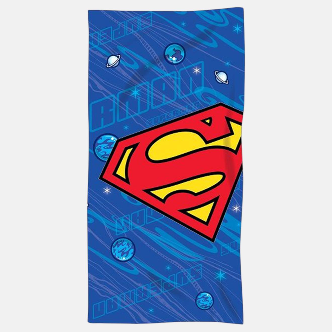 Unimodes Serviette Polyester Enfant à Motif Superman Bleu