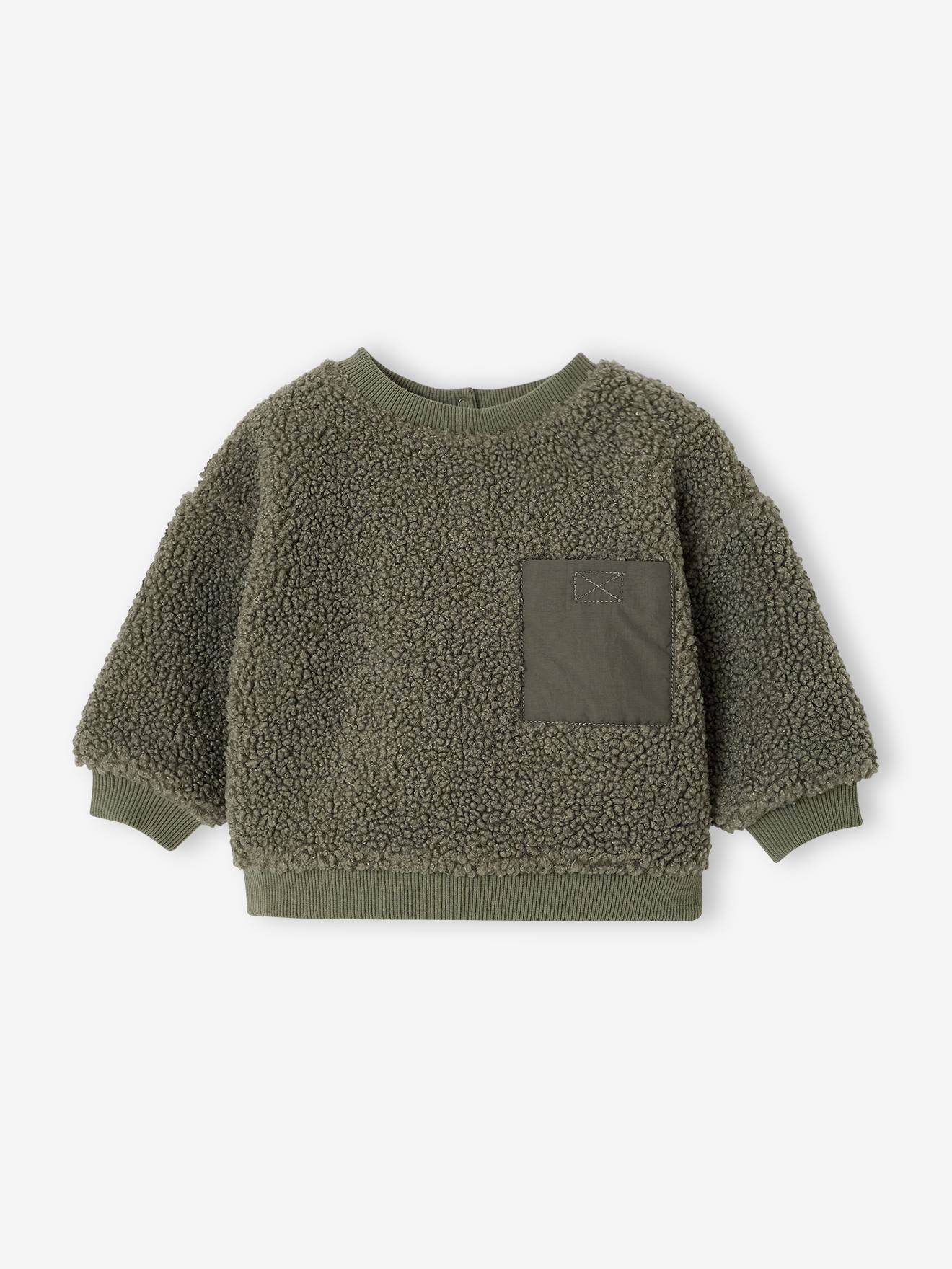 Sweat bébé en sherpa vert