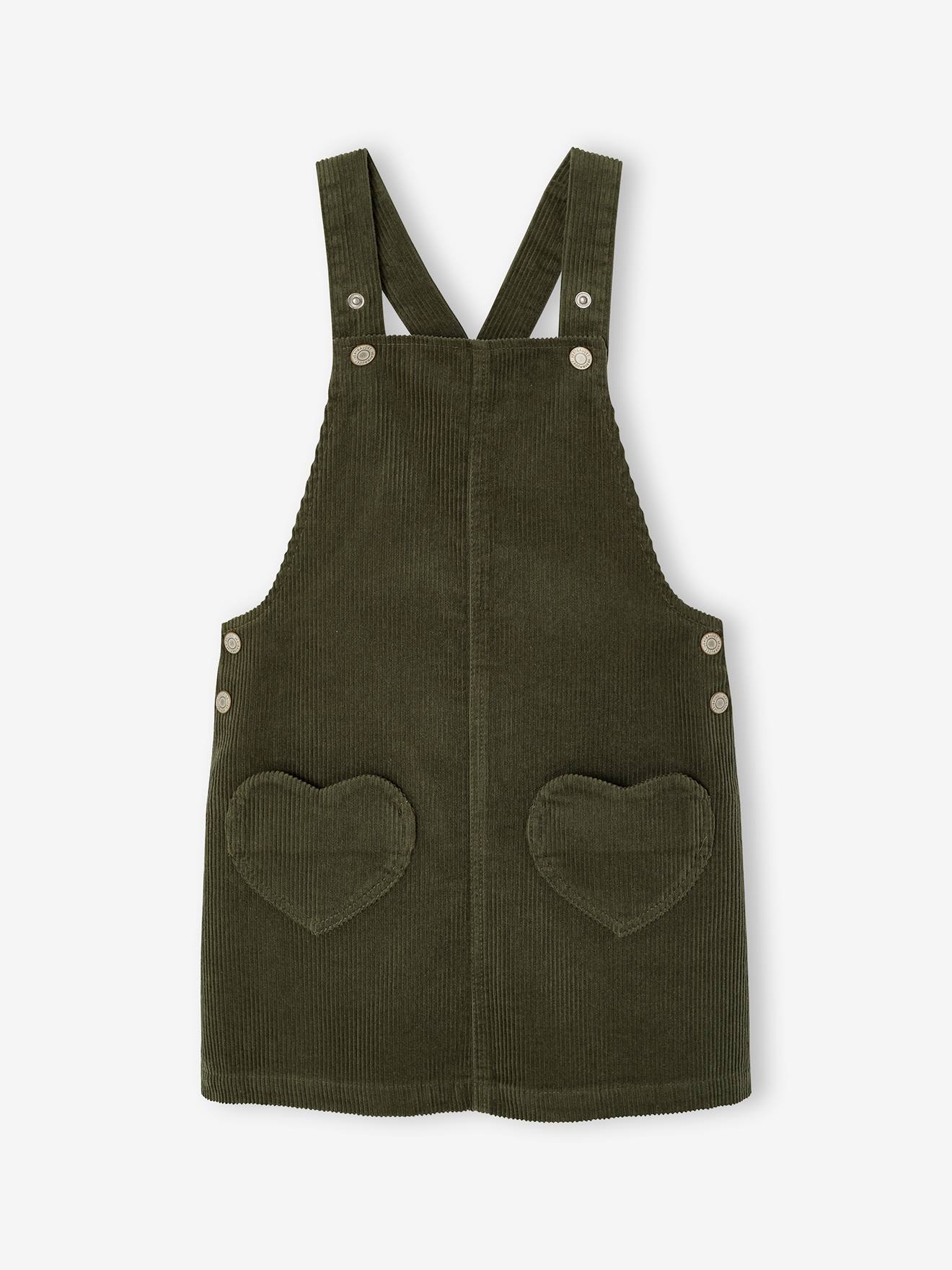 Robe salopette fille vert