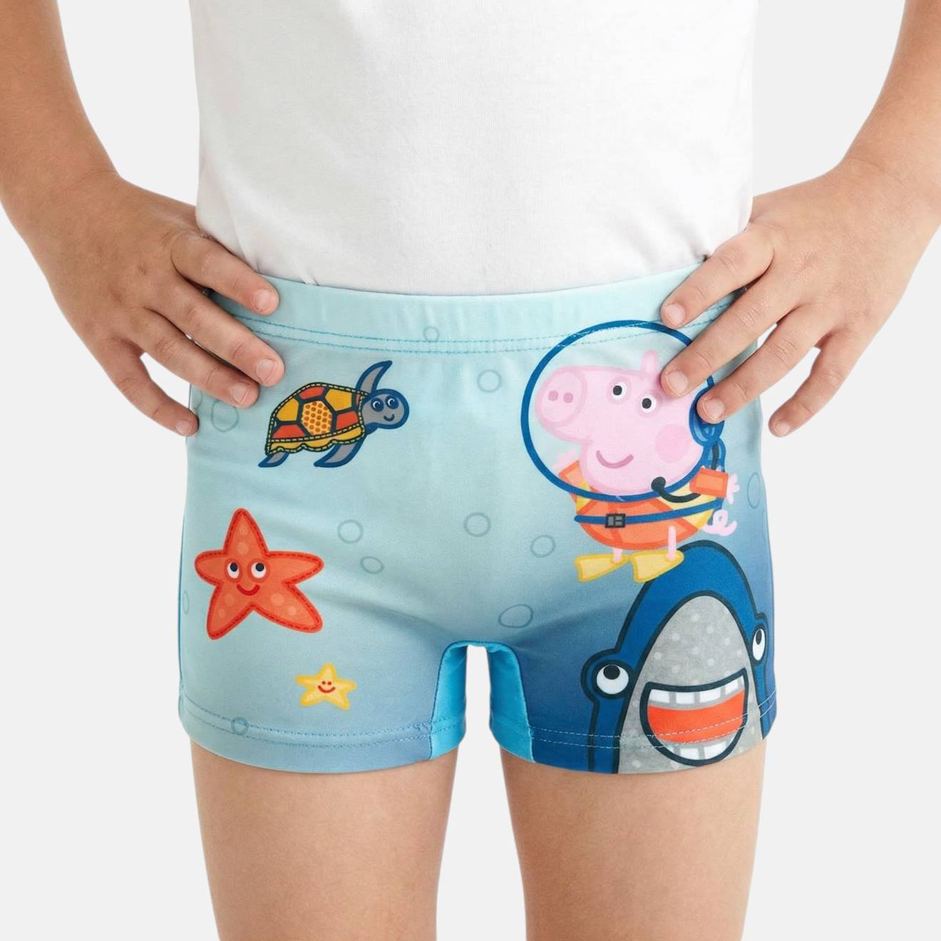 Boxer De Bain Enfant Imprimé Peppa Pig Bleu