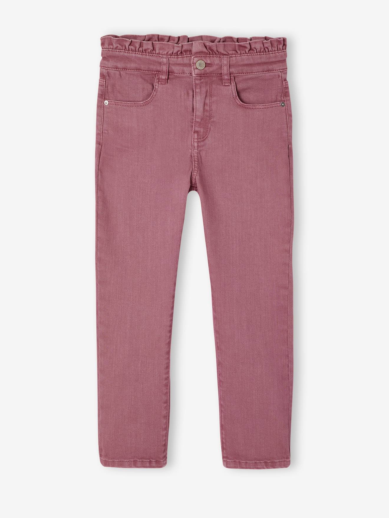 Pantalon slim fille mauve