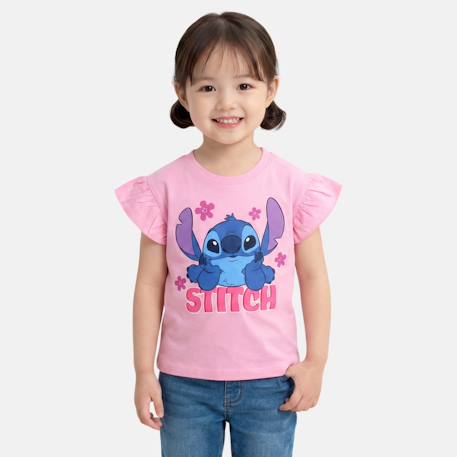 Fille-T-shirt, sous-pull-Top fille avec personnage lilo & stitch
