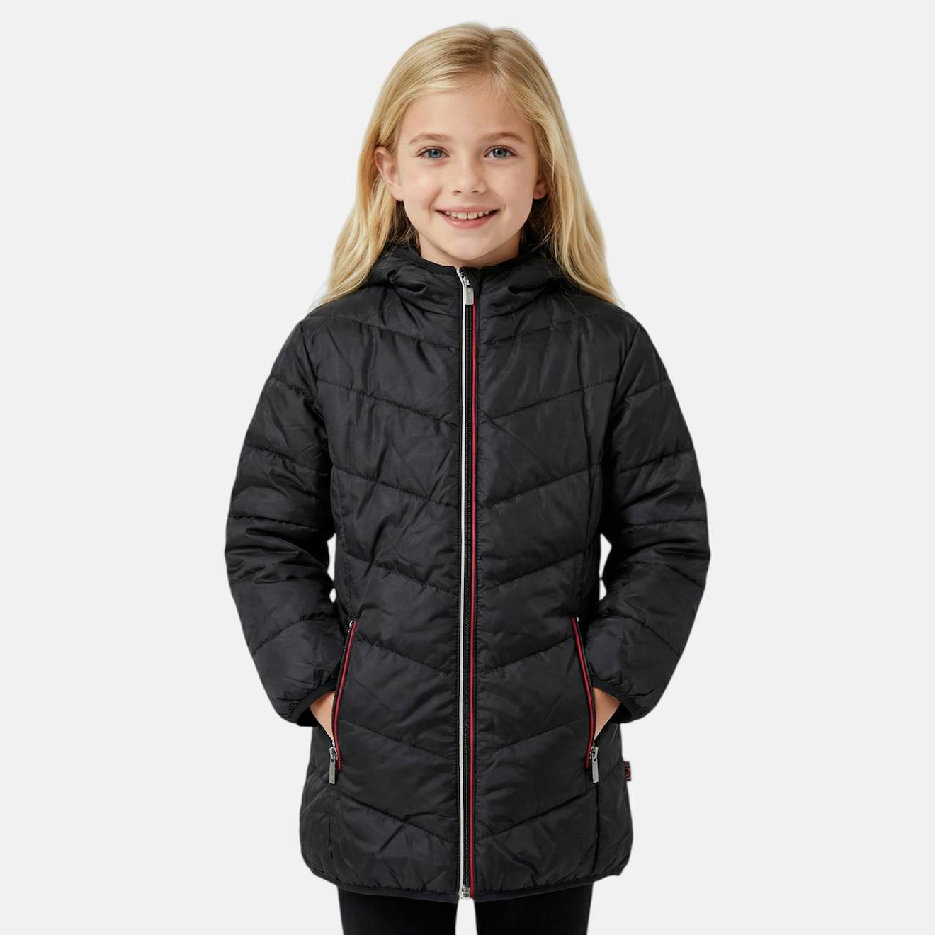 Doudoune Fille Imprimée Noir
